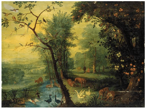Adam in Eden, in the manner of Jan Brueghel the Elder (Flemish, 1568–1625)